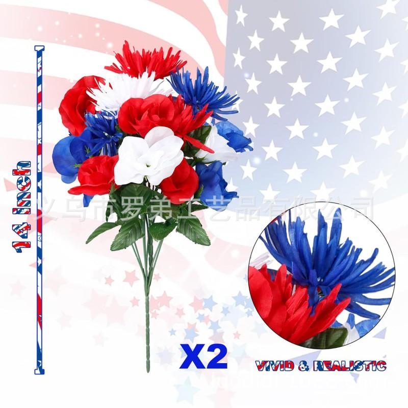 4th Of July Wreath Door Hanging Decoration With USA Flag Patriotic Party Home Outdoor Festive Display