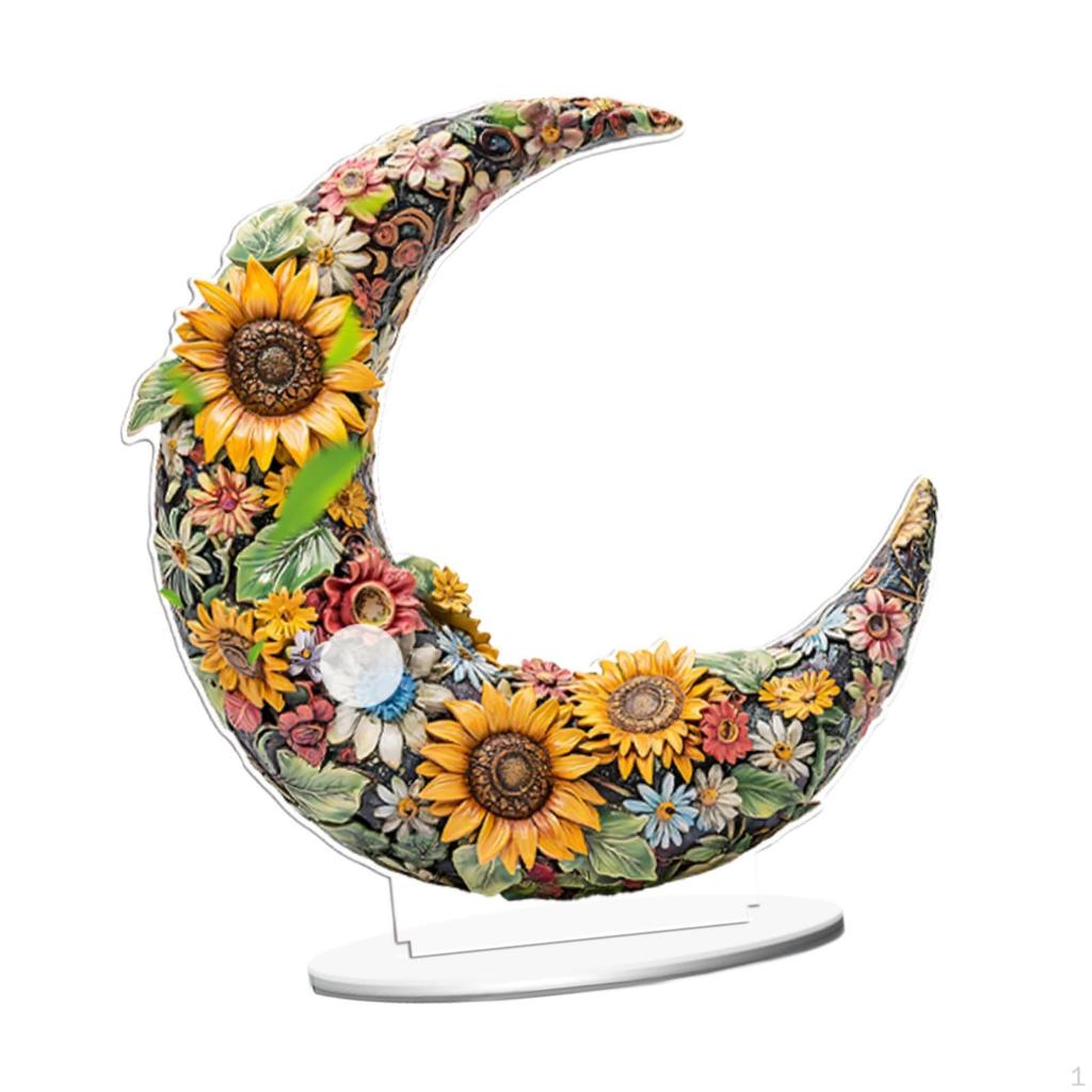 2D Flat Colorful Pattern Table Sign Acrylic Accessories Waterproof Multipurpose with Base Desk