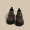 Small Leather Shoes Women's British Style New Spring and Autumn Single Shoes with Platform Black Women's Shoes