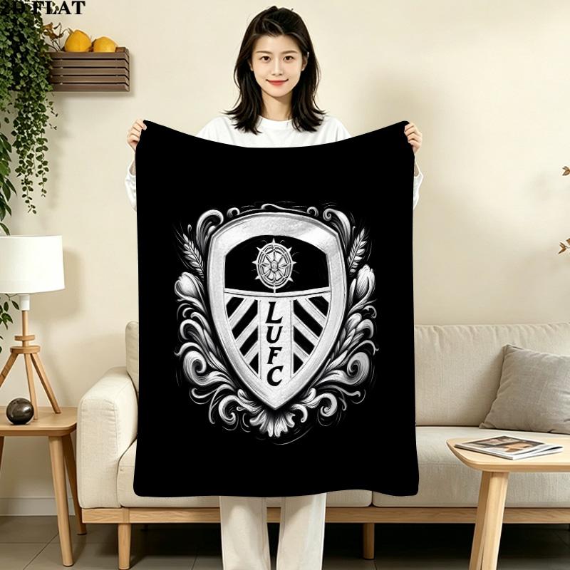 1PC Leeds Football Club Patterned Flannel Blanket Suitable For All Seasons For Home Decor Warmth And Comfort Gifts Holiday Present