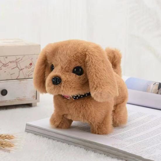 Electric Plush Dog Toy Baby Tummy Time Interactive Barking Tail Wagging Walking Puppy Toy Early Education Crawling Animal