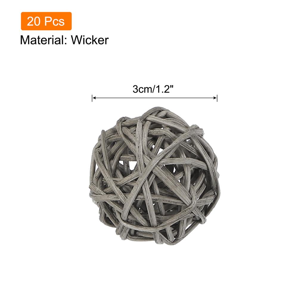 20 Pcs Wicker Rattan Balls Decorative Balls 1.2Inch for Vase Fillers ,Wedding ,Garden ,Hallway Party