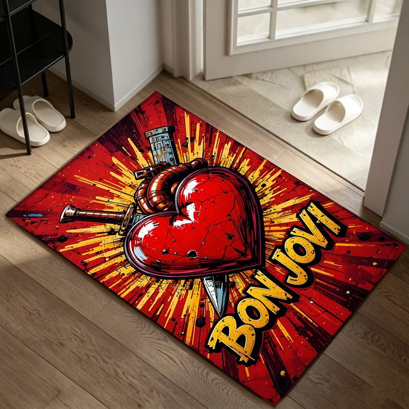 Bon Jovi A A rug suitable for office chair areas living rooms and computer desks perfect for home offices and an ideal holiday gift