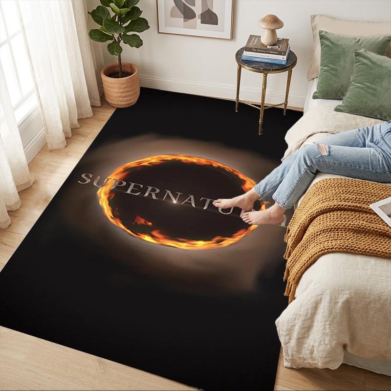 Supernatural Fire Living Room Nonslip Area Rug Soft Carpet For Bedroom Game Playroom Sofa Office Home Decor Doormat Christmas Gift C922149