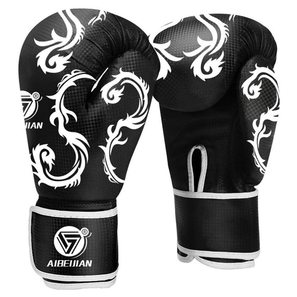 AIBEIJIAN 10oz Wave Pattern Boxing Gloves for Teenager Kickboxing PU Mitts