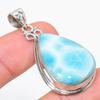 Natural Republic Larimar Gemstone 925 Solid Sterling Silver Pendant 1.75" B6o95