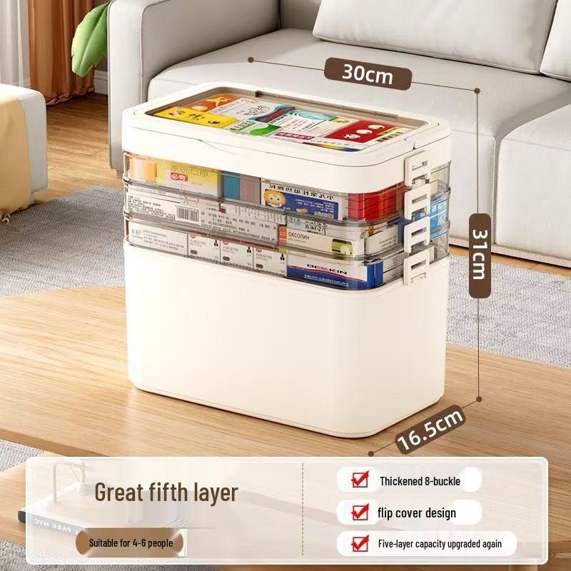 Medicine Large Transparent Capacity Multilayer Storage Box For Home Use