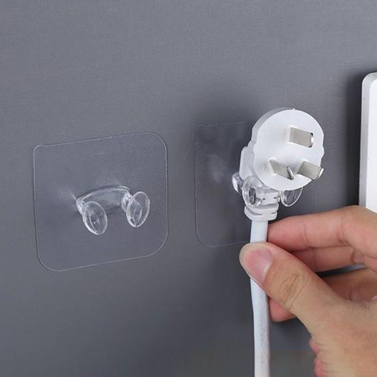 10/20 шт. настенные крючки для хранения, держатели для шнура, прозрачные, легко устанавливаемые, самоклеящиеся крючки для укладки кабеля