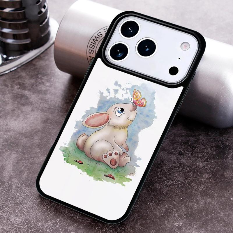 Чехол для телефона с дизайном 'Заяц Кролик', Painting Design, для iPhone 17 16 15 14 13 12 11 Pro Max Plus 17Air, Мягкий Силиконовый Чехол