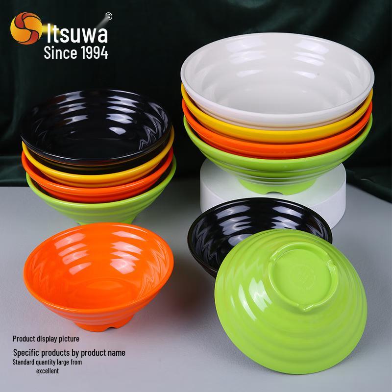 Wuhe 8-inch Melamine Threaded Soup Bowl