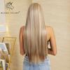 BLONDE UNICORN Блондинка с повязкой на голову, синтетические парики, длинные прямые парики для женщин, термостойкое волокно, вечернее использование