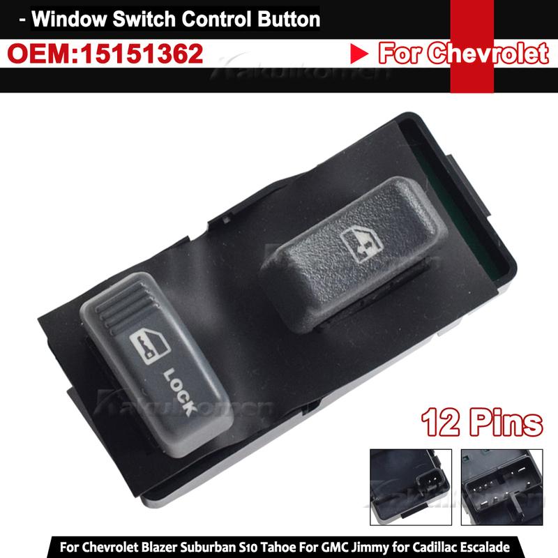 НОВЫЙ 15151362 Передний пассажирский электрический переключатель стеклоподъемника для Chevrolet Blazer Suburban Tahoe для GMC C1500 2500 3500