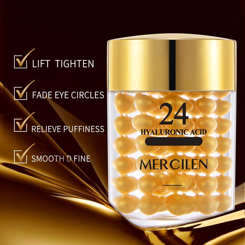 MERCILEN Крем для глаз с 24-каратным золотом и гиалуроновой кислотой, 60 г, уменьшает морщины под глазами, подтягивает и укрепляет глаза, крем для ухода за глазами против морщин