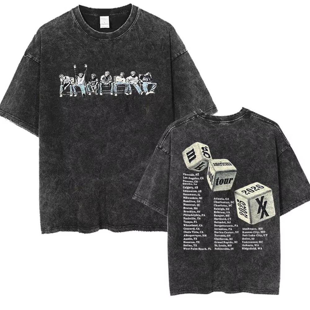 Vintage Washed Machine Gun Kelly T Shirt MGK Lost Americana Tour Fans Tshirts Men Women Punk Gothic Hip Hop Oversized Tees