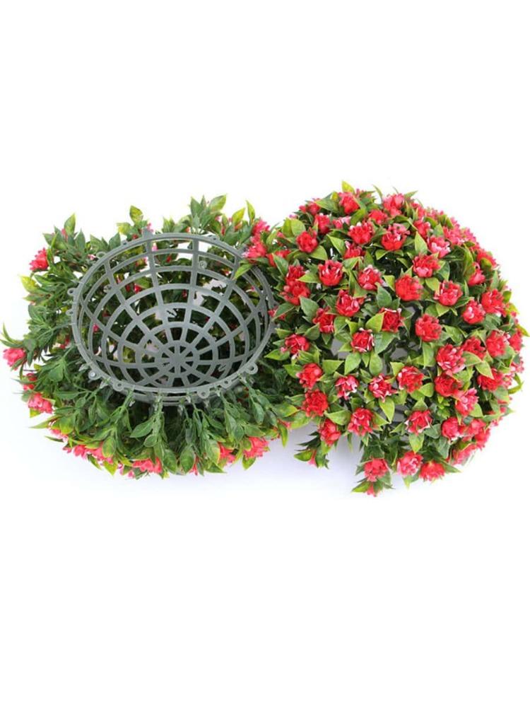 1PC Plastic Flower Ball Artificial Flower Ball 20cm Plant Ball with Eucalyptus Decorative Balls for Backyard Balcony Garden Wedding and Home Decor
