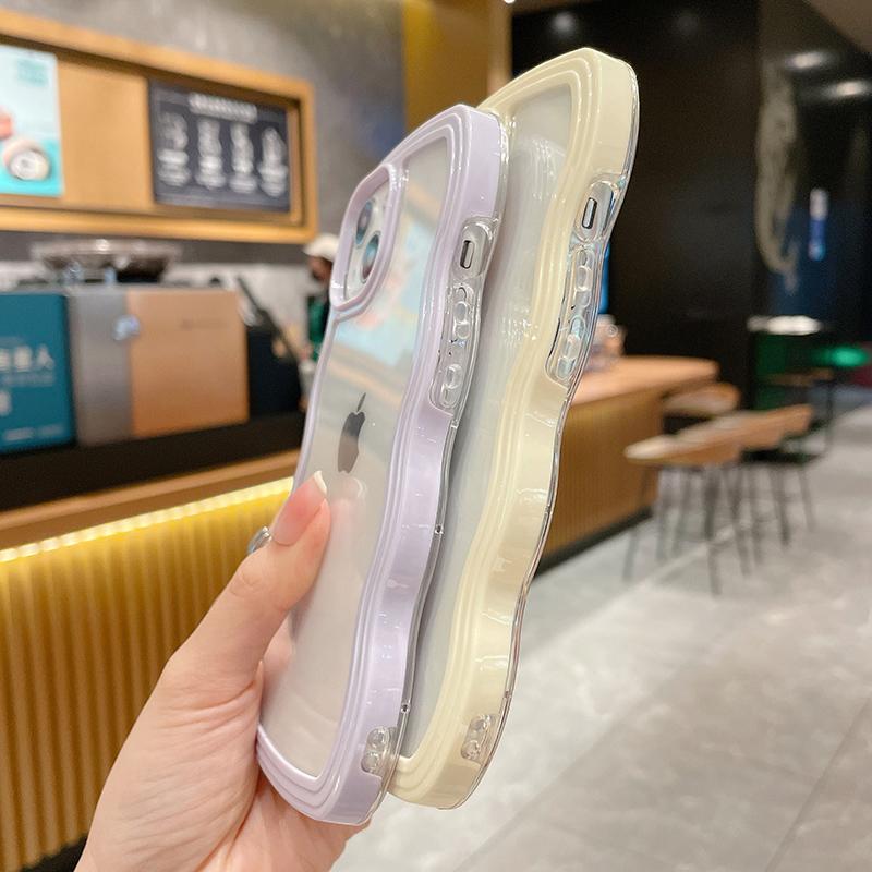 Милый прозрачный чехол-бампер с фигурной волной для Iphone 13 11 12 14 Plus Pro Max Xs Xr X противоударный прозрачный мягкий эстетический чехол Coque
