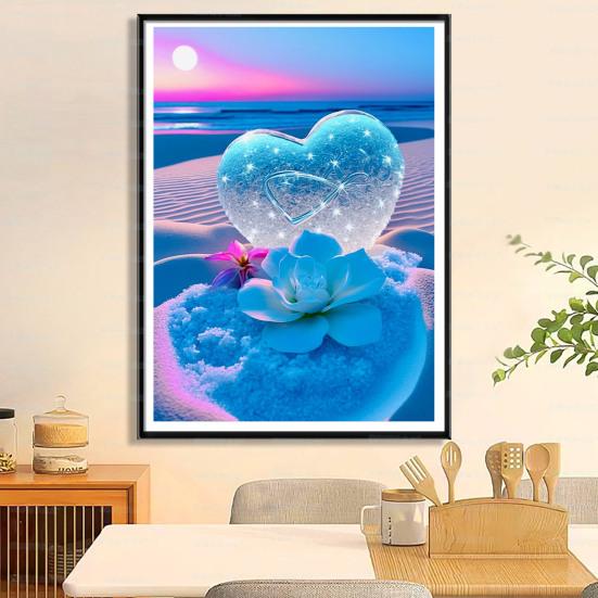 1 комплект, комплект для рисования со стразами, изысканное сердце, цветочный узор, стразы, художественный проект, украшение для дома