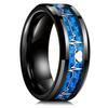 Fashion 8mm Men Stainless Steel Celtic Dragon Rings Inlay Orange Carbon Fiber Rings For Men Women Wedding Band Jewelry