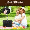 Picnic Basket Portable Folding Insulated Bag with Padded Handle and Lid Handheld Waterproof Shopping Basket for Travel Picnic
