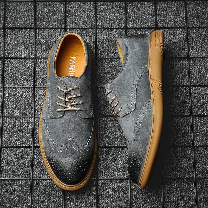 Men Dress Shoes 2024 Autumn New Brogue Men Leather Shoes Vintage Carved Formal Flats Men Wedding Shoes Plus Size 46