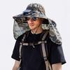 Солнцезащитная шляпа с камуфляжным принтом, широкополая рыболовная шляпа с двухрежимным вентилятором, регулируемая шляпа с защитой от ультрафиолета и тремя передачами