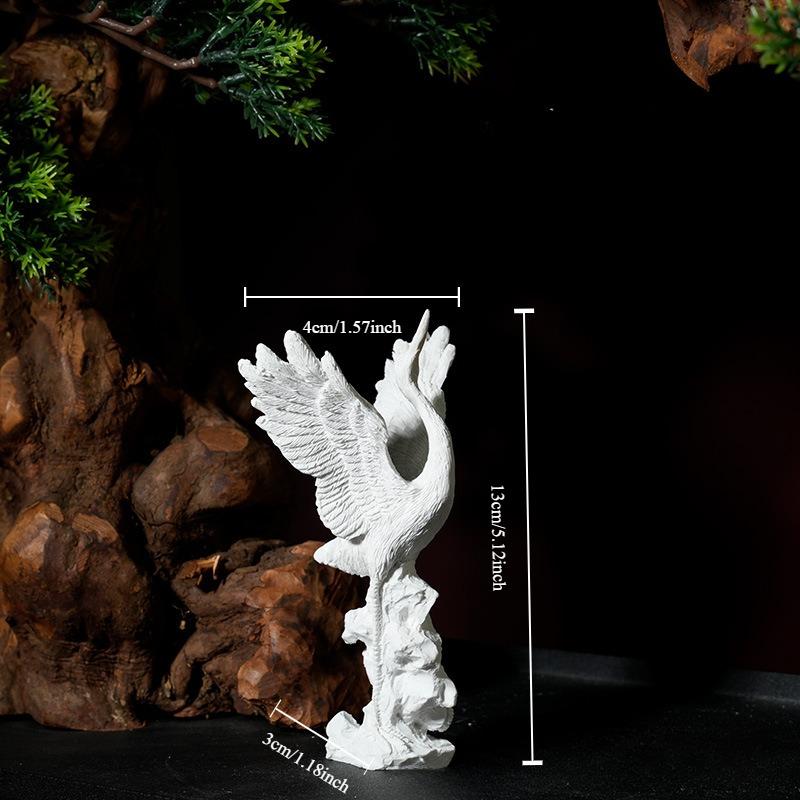 Миниатюрный венценосный журавль, статуэтка журавля, китайская статуэтка птицы из смолы для сада фей, украшение для аквариума, бонсай, ландшафтный декор для дома