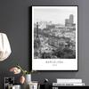 Черно-белый городской пейзаж мира Картина на холсте Париж Лондон Плакат Печать Современное настенное искусство Картина Украшение спальни Домашний декор