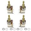 FLEOR 2pcs B500K Guitar Long Copper Split Shaft Guitar Tone Volume 18 Spline A500k+2pcs Push-Push Pots, Potentiometer,