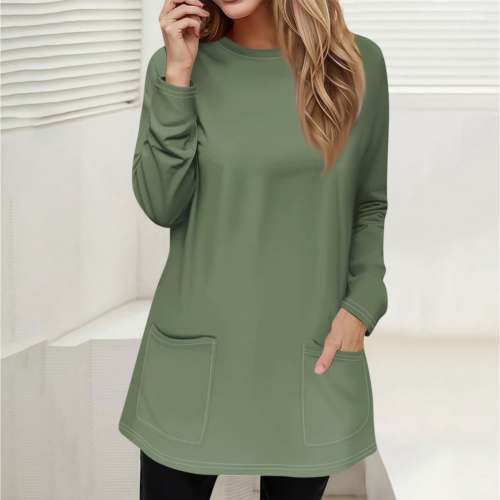 Женская толстовка, пуловер, спортивная одежда, карман, принт, повседневный топ с круглым вырезом и длинными рукавами