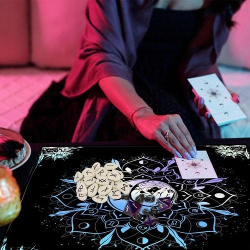 Tarot Tablecloth | Alter Cloth - Tarot Tablecloth, Tarot Tablecloth, Cloth Cushion, Mandala, Butterfly, Flower, Velvet Cloth, Divination Tablecloth, 5