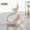 Настольное украшение для офиса, 3D-печатная фигурка русалки и морской звезды, изысканная скульптура, мини-аквариумные аксессуары на тему океана, домашние рыбки