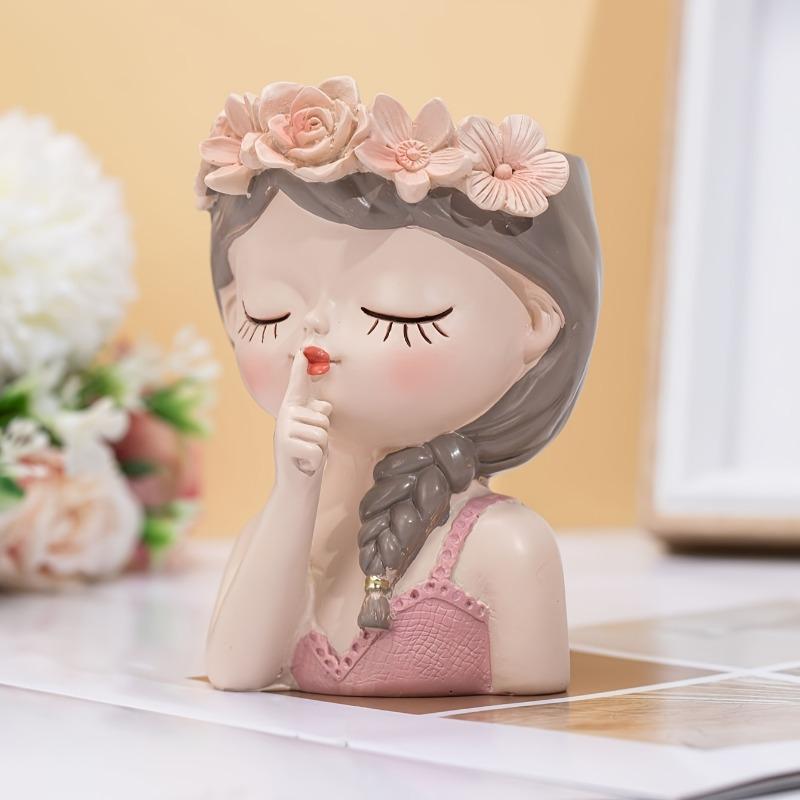 Креативная Милая Девушка Ваза Смоляные Украшения Домашнее Садоводство Гостиная Крыльцо Декор Домашний Декор Бонсай