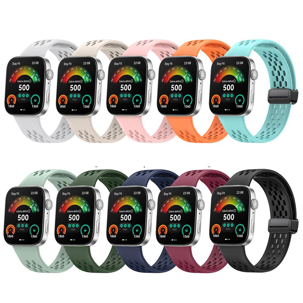 Магнитная складная пряжка Браслет для HUAWEI WATCH FIT 3 Спортивный дышащий силиконовый ремешок Замена ремешка Браслет