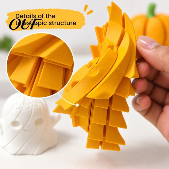 Unique Halloween Gifts 3D Printed Ghost Fidget Toy, Flexible Slippery Sensory Toy for Kids Adults, Funny Office Desk Gadgets Stress Relief Figurine