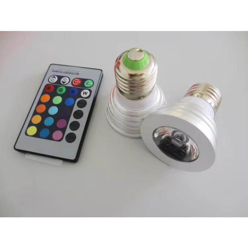 Новый светодиодный точечный светильник 3 Вт RGB E27/E14/MR16/B22/GU5.3, 16 цветных лампочек + 24 клавиши, ИК-пульт дистанционного управления