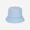 ALLINCOMPLETE Круглая панама-ведро из светло-синего денима с логотипом