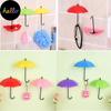3 шт./лот, милый самоклеящийся настенный дверной крючок в форме зонтика, вешалка для ключей, ванная комната, кухня, липкий Хо