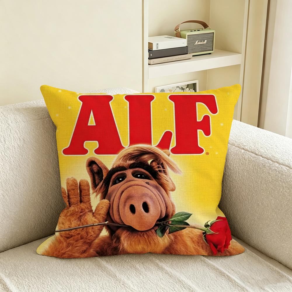 Tv Series Alf Cushion Cover Natural Linen Pillowcase Set, All-In-One Decor For Sofa, Bedroom & Chair