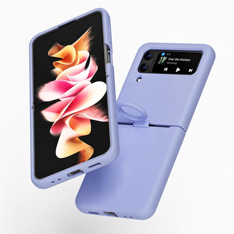 Чехол-держатель из жидкого силикона для Samsung Galaxy Z Flip 3 4 5G Flip4 Flip3 Flip2 Flip1 Складной модный чехол с полной защитой