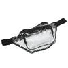 Transparent Fanny Pack PVC Water Resistance Zipper Multipurpose Waist Bag for Travel Black