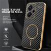 For Xiaomi Redmi Note 13 Pro+ 5G Phone Case Carbon Fiber Textured Electroplated TPU Back Cover