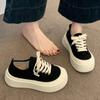 Platform Canvas Shoes Women's 2025 New Popular Summer Thin Versatile Big Head Shoes Height-increasing Sports and Leisure Board Shoes
