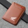 UNYDV1 Motorcycle Leather Mini Credit Card Purse Portable Wallet Car Emblem Wallet For Honda CB400 CB650 FCBF CBR25ORR CRF SH3O0 NC75O