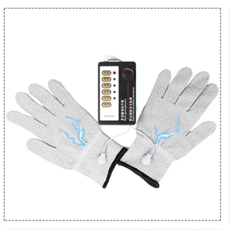 Массажный комплект с кольцом для пениса и анальной пробкой с электрическим током