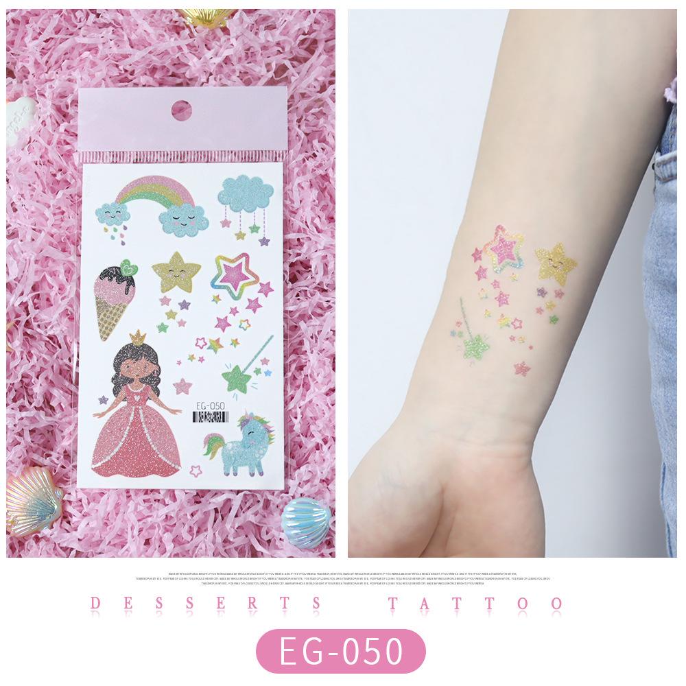 Glitter Princess Tattoo Stickers for Kids – Perfect for Party Desserts