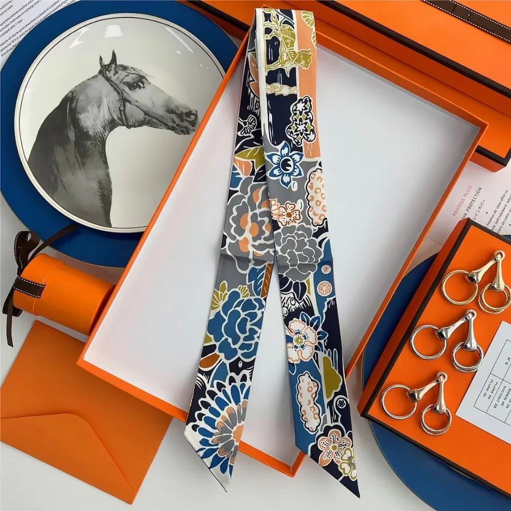 100% Mulberry Silk Ribbon Long Hair Bows Scarf Headscarf Fashion Hair Ties Ribbons Multifunctional Headband Bandana Hair