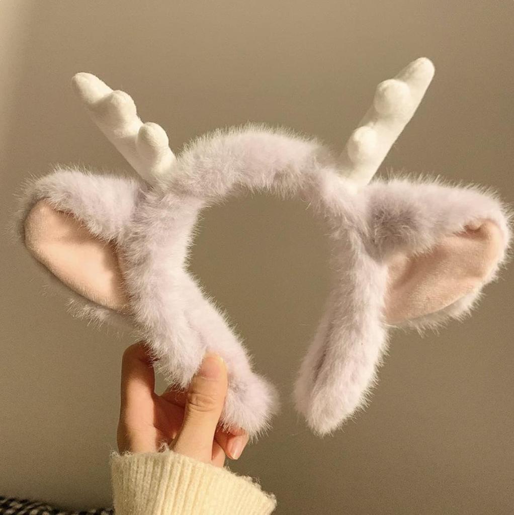 Очаровательная плюшевая повязка на голову с рогом дракона и оленя для умывания лица и веселых представлений