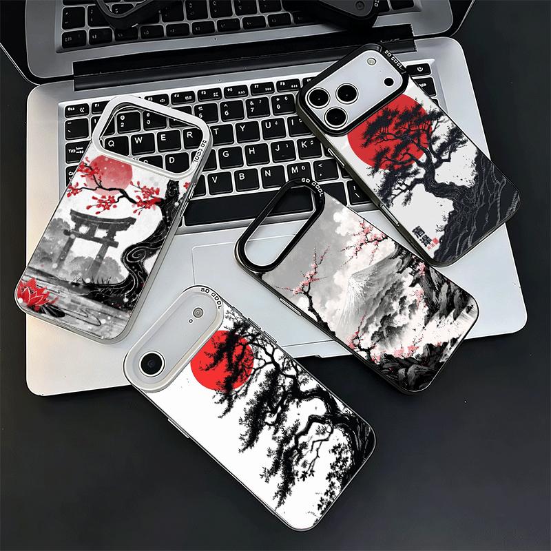 Японский минималистичный чехол для телефона с сосной для iPhone 15 16 17 Pro Max 17Air 16E 14 Plus 13 12 Mini, противоударная задняя крышка She