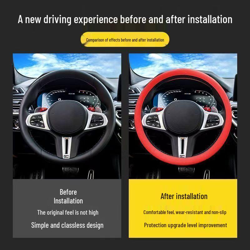 Universal Non-slip Silicone Steering Wheel Cover, Ultra-thin Soft Grip for All Seasons
