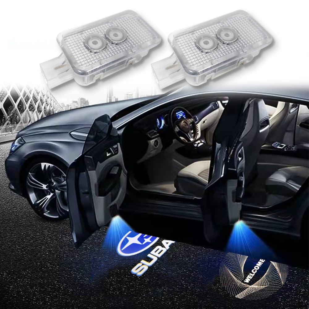 Новая светодиодная подсветка двери с двумя линзами, Специальная подсветка приветствия двери для Subaru, Проекция логотипа